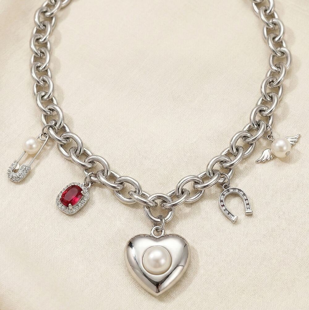 Rimor Jewelry The Maya Multi Chain Necklace Sterling Silver Genuine Pearl RARE
